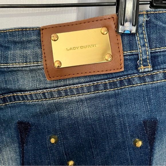 LADY DUTCH GOLD STUDDED JEAN SHORTS - Picture 9 of 11